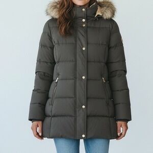 Lauren Ralph Lauren Womens Puffer Coat Faux Fur Hood Winter Jacket XL